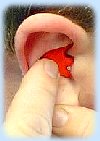 Inserting a Defendear ear plug